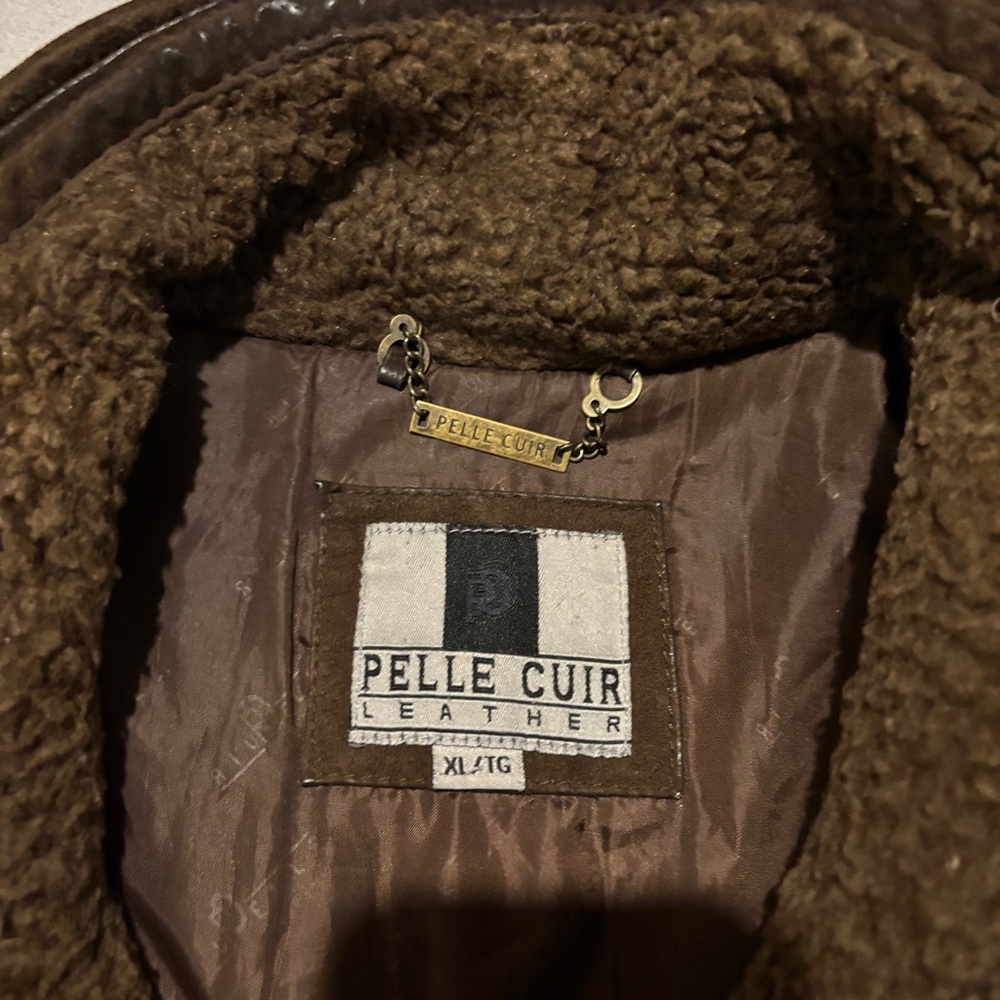 Pelle Cuir 100% Genuine Leather Jacket Size XL Brown Full Zip Biker Fall Outdoor - Picture 5 of 8